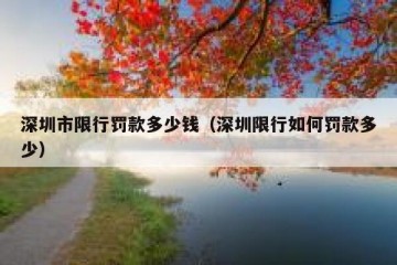 深圳市限行罚款多少钱（深圳限行如何罚款多少）