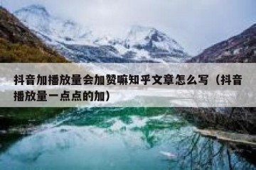 抖音加播放量会加赞嘛知乎文章怎么写（抖音播放量一点点的加）
