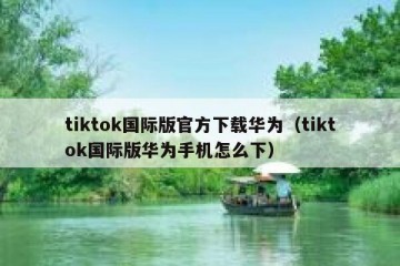 tiktok国际版官方下载华为（tiktok国际版华为手机怎么下）