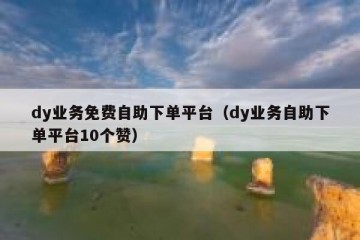 dy业务免费自助下单平台（dy业务自助下单平台10个赞）