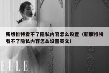 新版推特看不了隐私内容怎么设置（新版推特看不了隐私内容怎么设置英文）