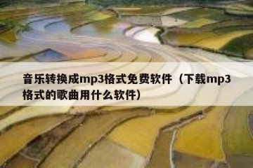 音乐转换成mp3格式免费软件（下载mp3格式的歌曲用什么软件）
