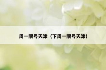 周一限号天津（下周一限号天津）