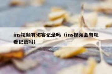 ins视频有访客记录吗（ins视频会有观看记录吗）