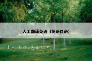 人工翻译英语（英语口语）