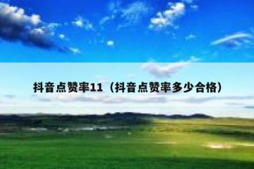 抖音点赞率11（抖音点赞率多少合格）