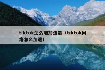 tiktok怎么增加流量（tiktok网络怎么加速）