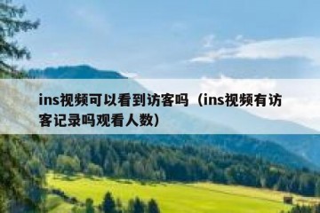 ins视频可以看到访客吗（ins视频有访客记录吗观看人数）