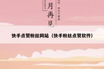 快手点赞粉丝网站（快手粉丝点赞软件）
