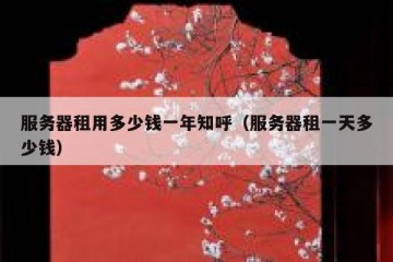 服务器租用多少钱一年知呼（服务器租一天多少钱）