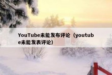 YouTube未能发布评论（youtube未能发表评论）