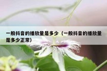 一般抖音的播放量是多少（一般抖音的播放量是多少正常）