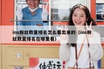 ins粉丝数量排名怎么看出来的（ins粉丝数量排名在哪里看）