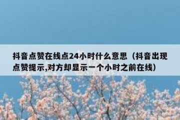 抖音点赞在线点24小时什么意思（抖音出现点赞提示,对方却显示一个小时之前在线）