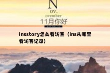 insstory怎么看访客（ins从哪里看访客记录）