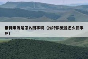 推特限流是怎么回事啊（推特限流是怎么回事啊）