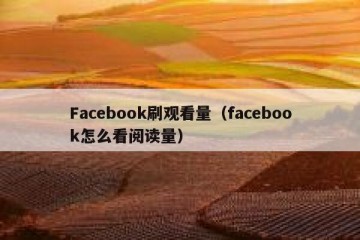 Facebook刷观看量（facebook怎么看阅读量）