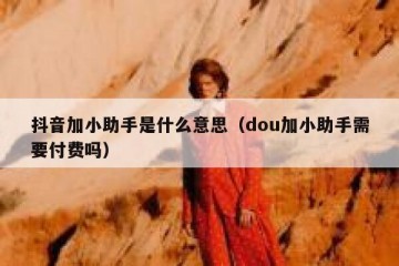 抖音加小助手是什么意思（dou加小助手需要付费吗）