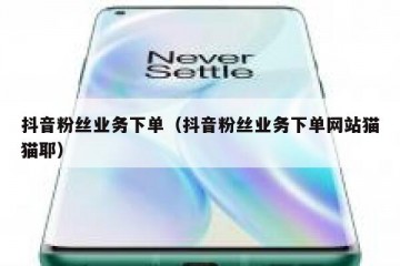 抖音粉丝业务下单（抖音粉丝业务下单网站猫猫耶）