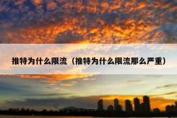 推特为什么限流（推特为什么限流那么严重）