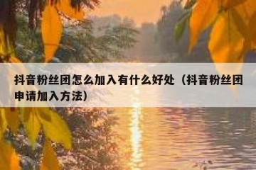 抖音粉丝团怎么加入有什么好处（抖音粉丝团申请加入方法）