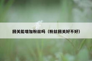 回关能增加粉丝吗（粉丝回关好不好）