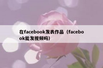 在facebook发表作品（facebook能发视频吗）