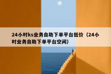 24小时ks业务自助下单平台低价（24小时业务自助下单平台空间）