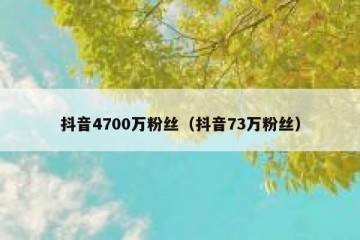 抖音4700万粉丝（抖音73万粉丝）