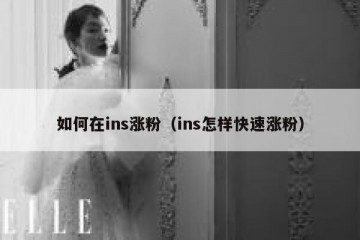 如何在ins涨粉（ins怎样快速涨粉）