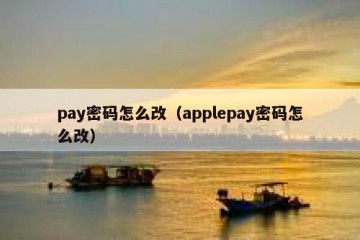 pay密码怎么改（applepay密码怎么改）