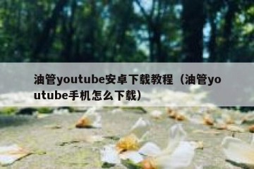 油管youtube安卓下载教程（油管youtube手机怎么下载）