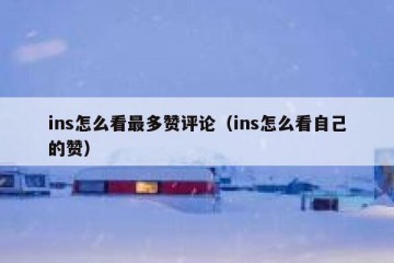 ins怎么看最多赞评论（ins怎么看自己的赞）