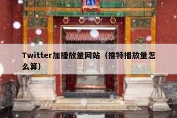 Twitter加播放量网站（推特播放量怎么算）