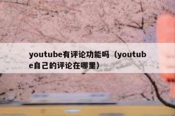 youtube有评论功能吗（youtube自己的评论在哪里）