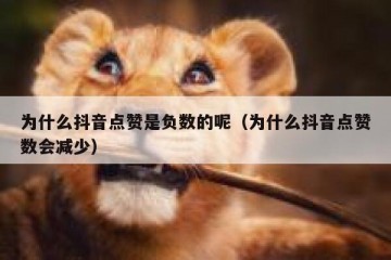 为什么抖音点赞是负数的呢（为什么抖音点赞数会减少）