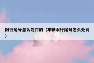 限行尾号怎么处罚的（车辆限行尾号怎么处罚）