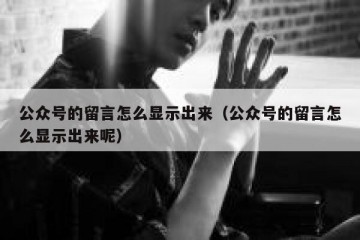 公众号的留言怎么显示出来（公众号的留言怎么显示出来呢）