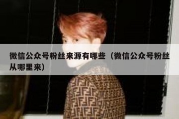 微信公众号粉丝来源有哪些（微信公众号粉丝从哪里来）
