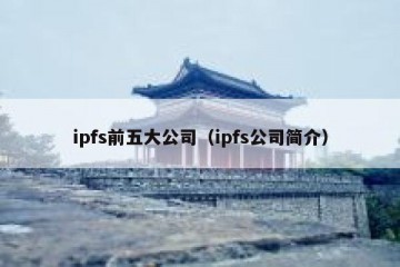 ipfs前五大公司（ipfs公司简介）