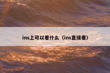 ins上可以看什么（ins直接看）