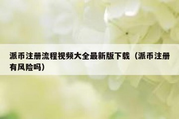 派币注册流程视频大全最新版下载（派币注册有风险吗）