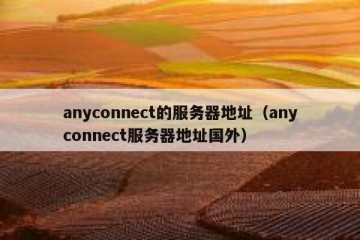 anyconnect的服务器地址（anyconnect服务器地址国外）