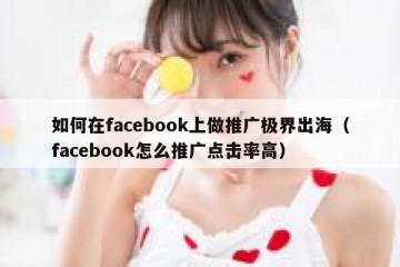 如何在facebook上做推广极界出海（facebook怎么推广点击率高）