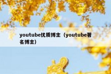 youtube优质博主（youtube著名博主）