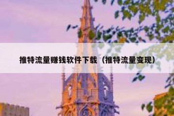 推特流量赚钱软件下载（推特流量变现）