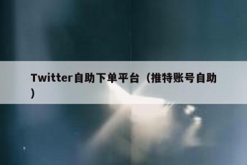 Twitter自助下单平台（推特账号自助）