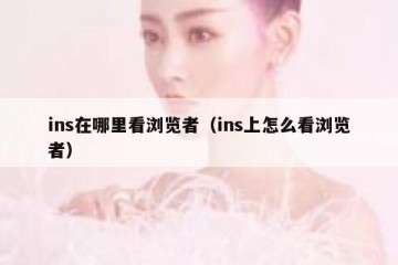 ins在哪里看浏览者（ins上怎么看浏览者）