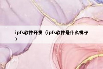 ipfs软件开发（ipfs软件是什么样子）