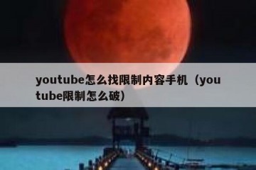 youtube怎么找限制内容手机（youtube限制怎么破）